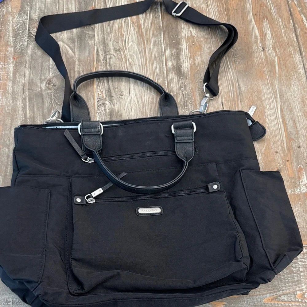 Baggallini Black Bag with Silver Details